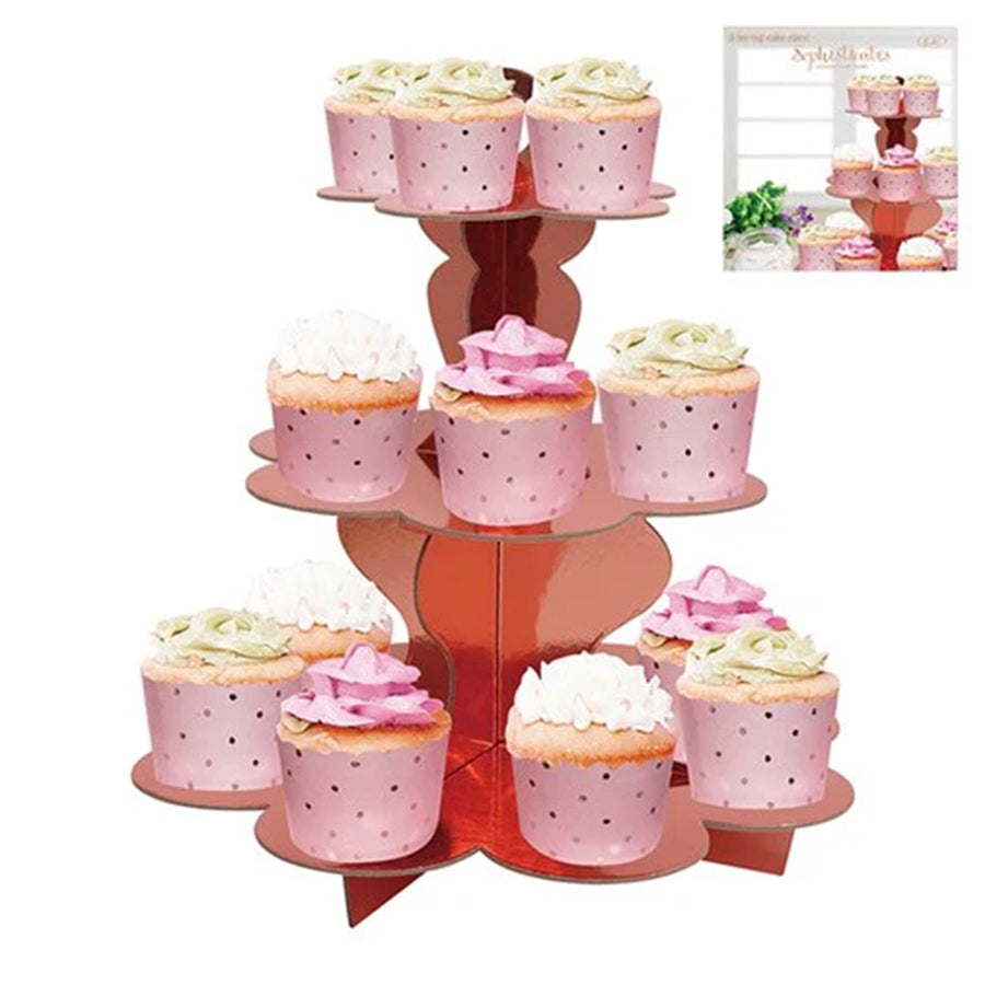 ROSE GOLD 3 TIER CUP CAKE STAND