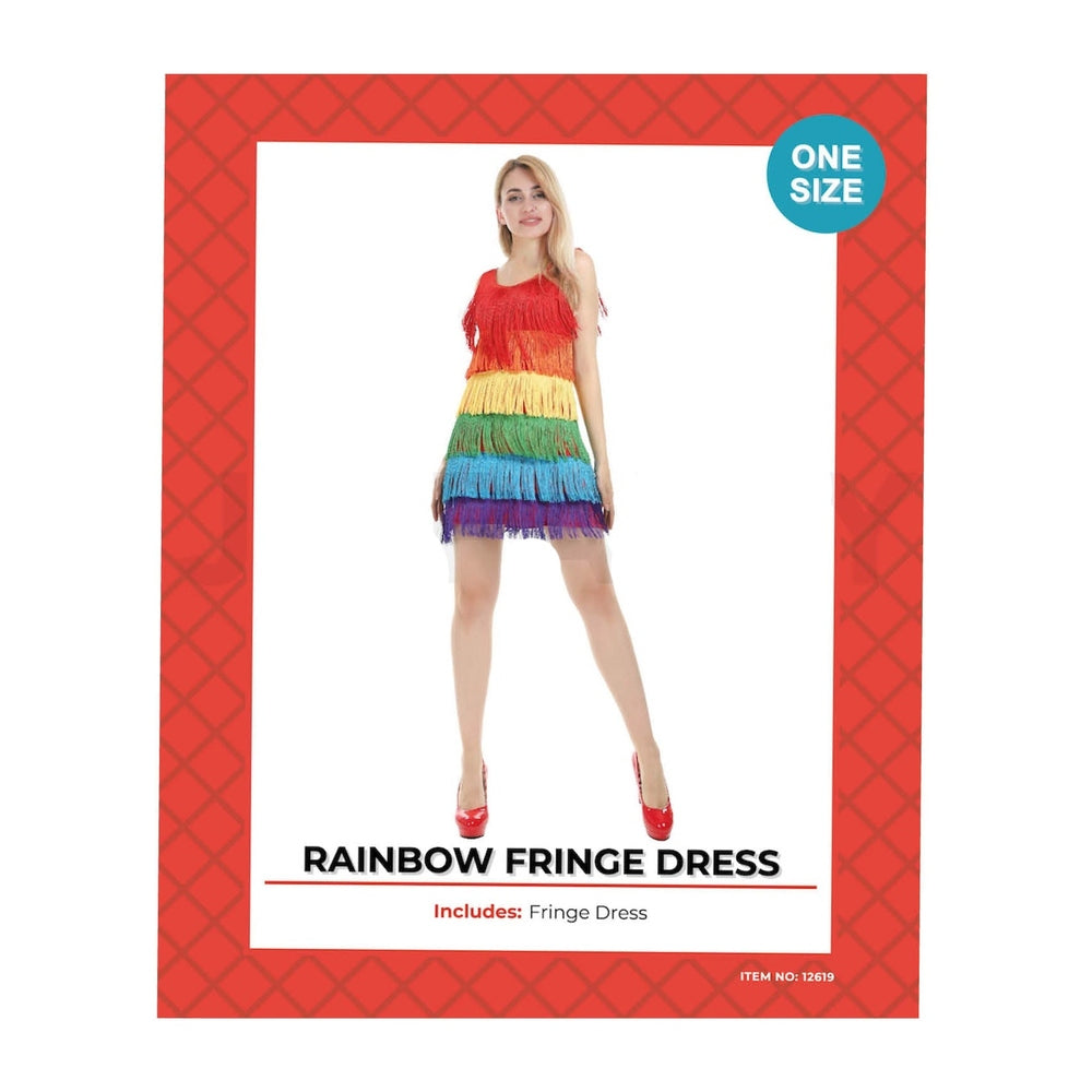 Adult Rainbow Fringed Dress