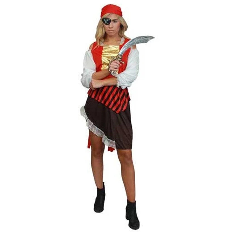 Red Pirate Woman Small(dress,belt &amp;headscarf)