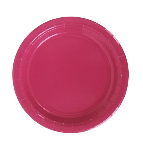 20pk 23cm Plastic Free Paper Plates - Magenta