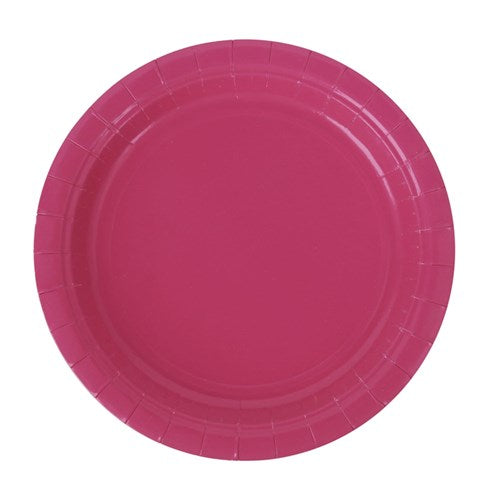 20pk 18cm Plastic Free Paper Plates - Magenta