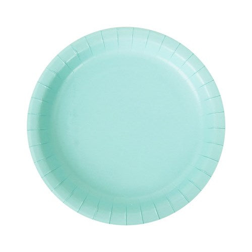 20pk 23cm Plastic Free Paper Plates - Sky