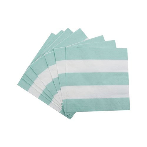 20 2PLY 33X33CM MINT STRIPED NAPKINS