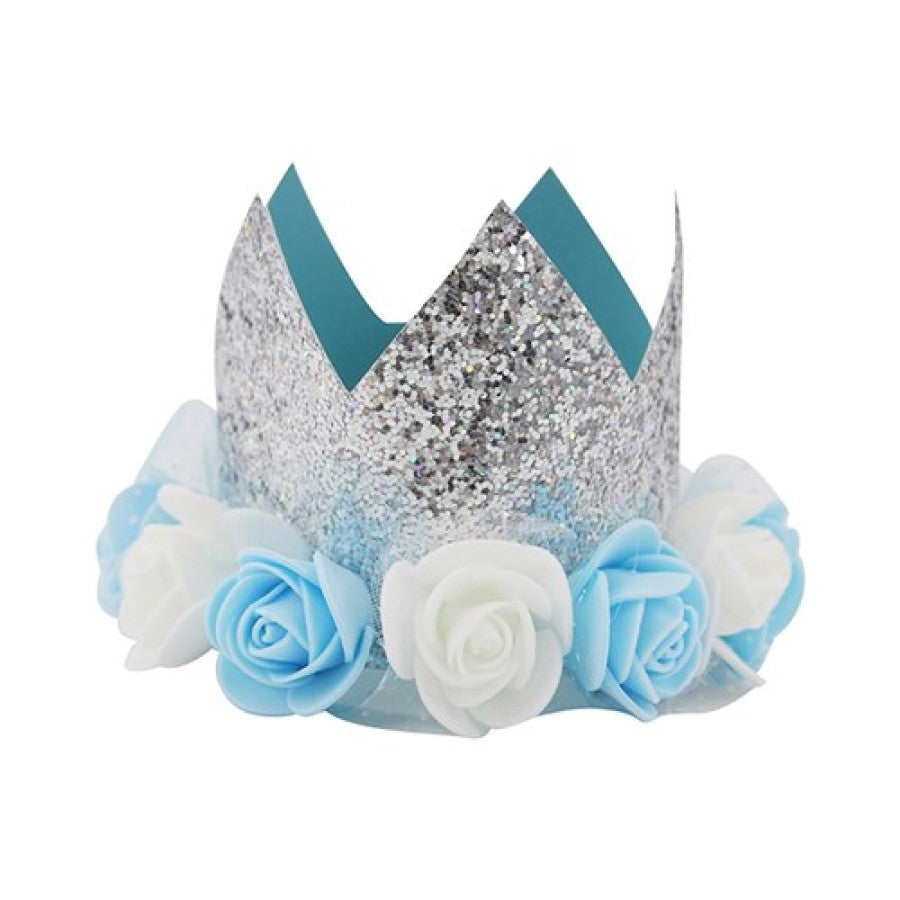 Silver Glitter Birthday Crown - 8x29.5cm