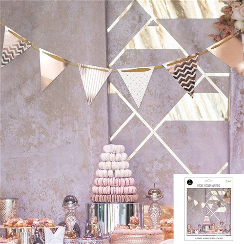 16PK SHEET ROSE GOLD BUNTING