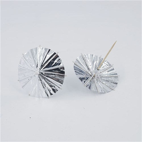 12 Silver Umbrella Pick