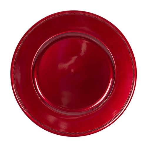 RED 33CM MELAMINE CHARGER PLATE