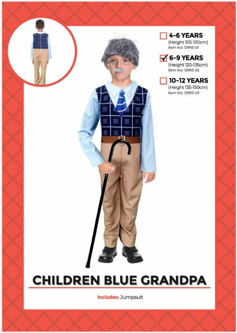 Children Blue Grandpa Costume 6-9 years