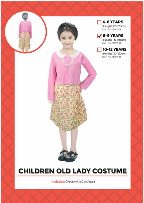 Children Old Lady Costume 6-9 years