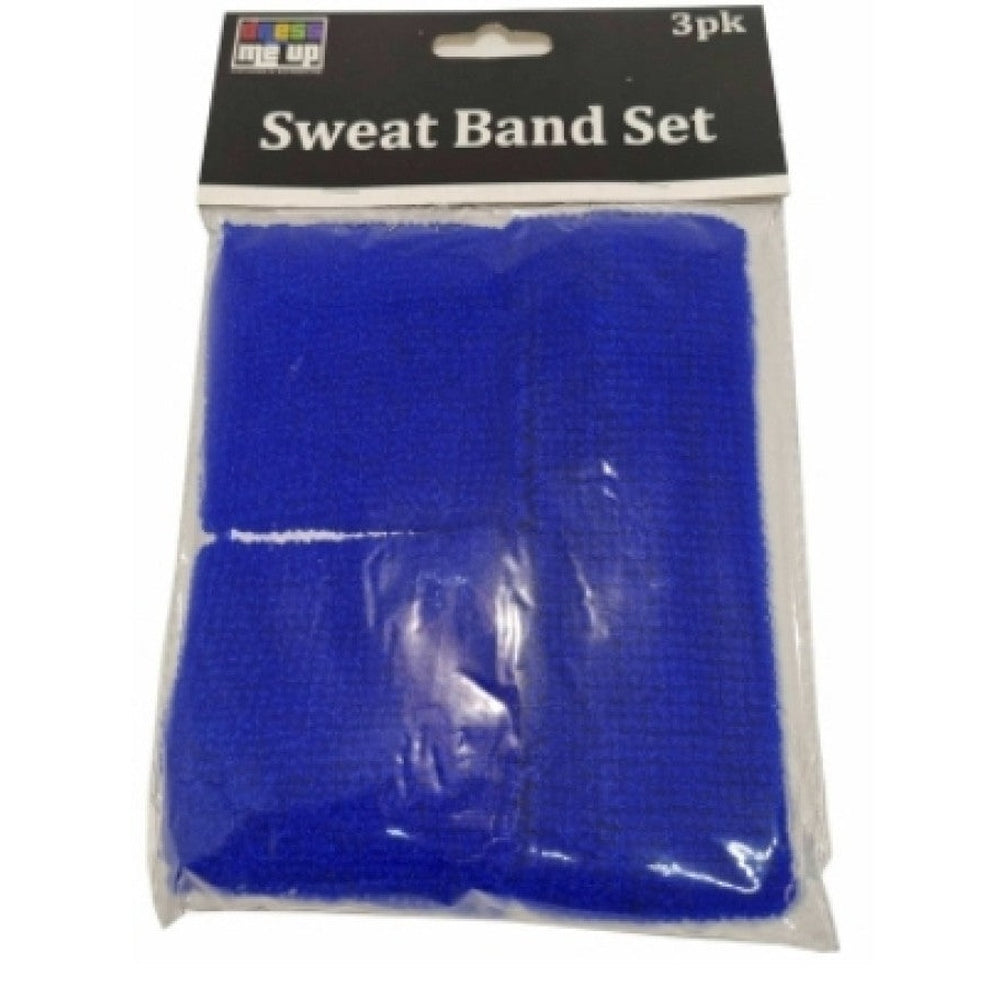 3pk Dark Blue Sweatband Set