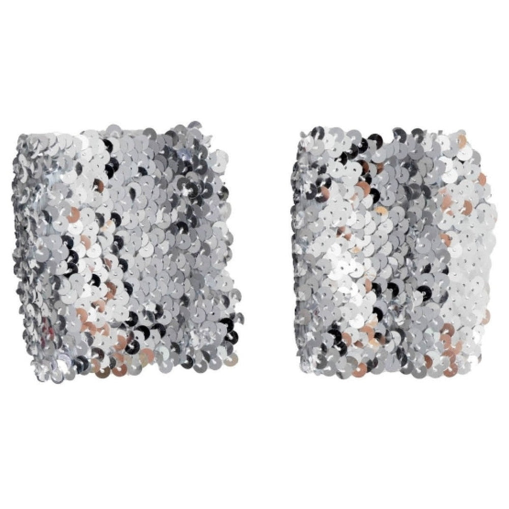 Sequin Wristbands (Silver)