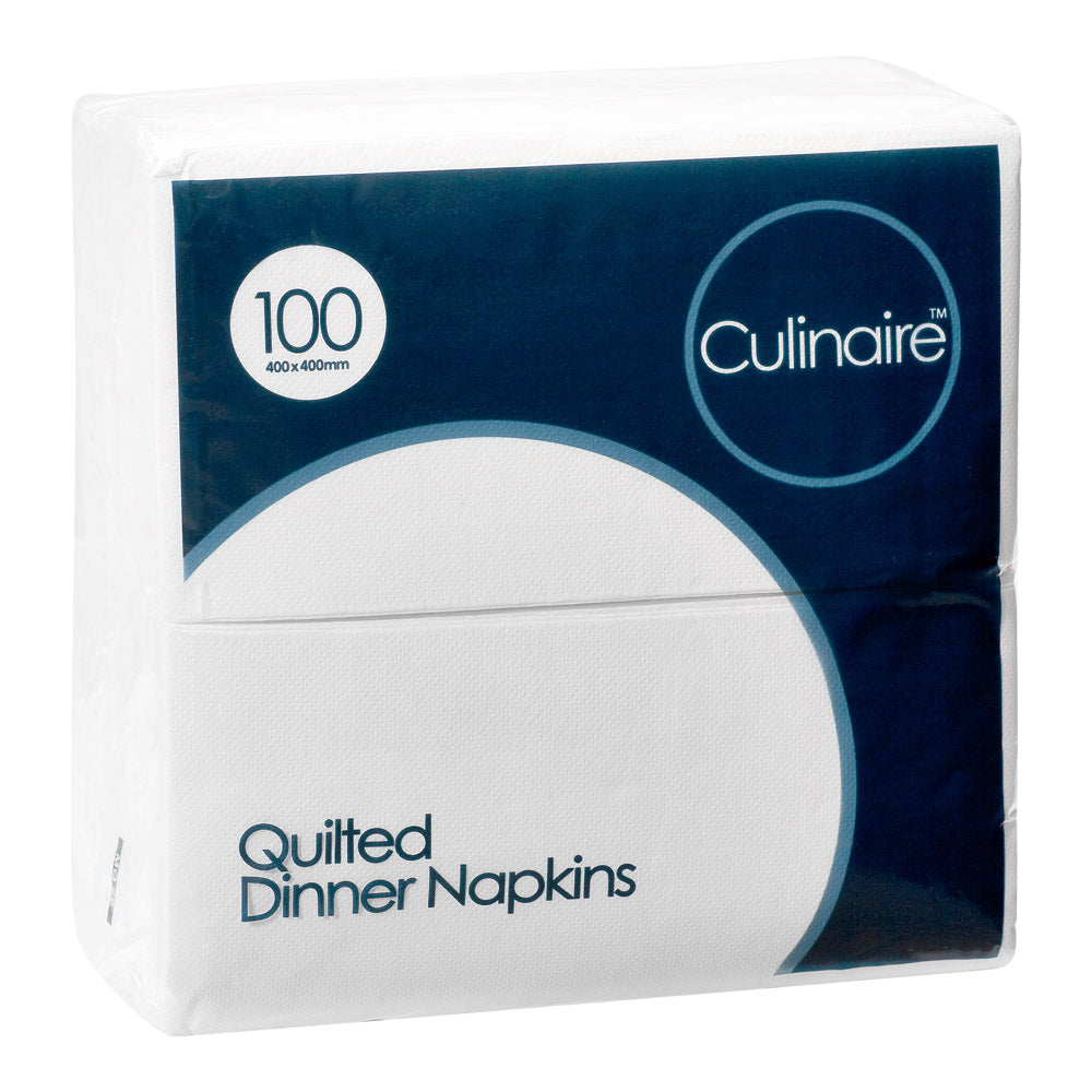 Quilted White Dinner Napkin 100pk