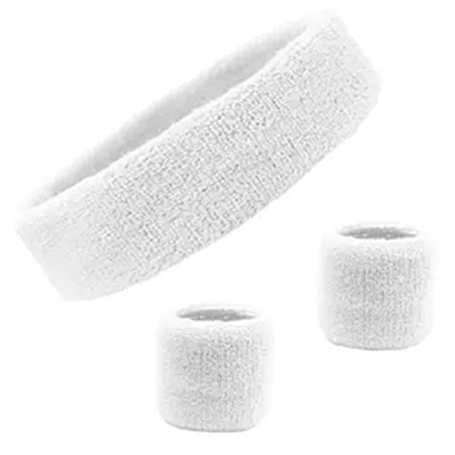 White Sweatband 3Ppck Set