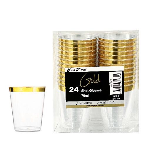 Gold Shot Cups 2.5oz Pk24