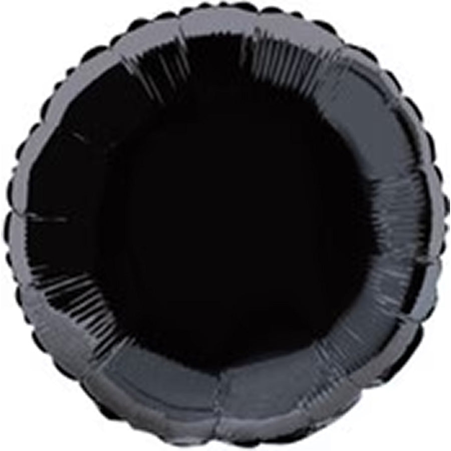 Black Round 45cm (18") Foil Balloons Packaged