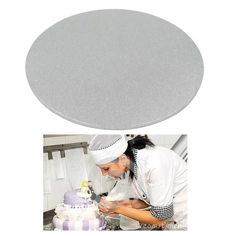 Premium Heavy Duty Professional Cake Board (Round) 8"-Silver Series