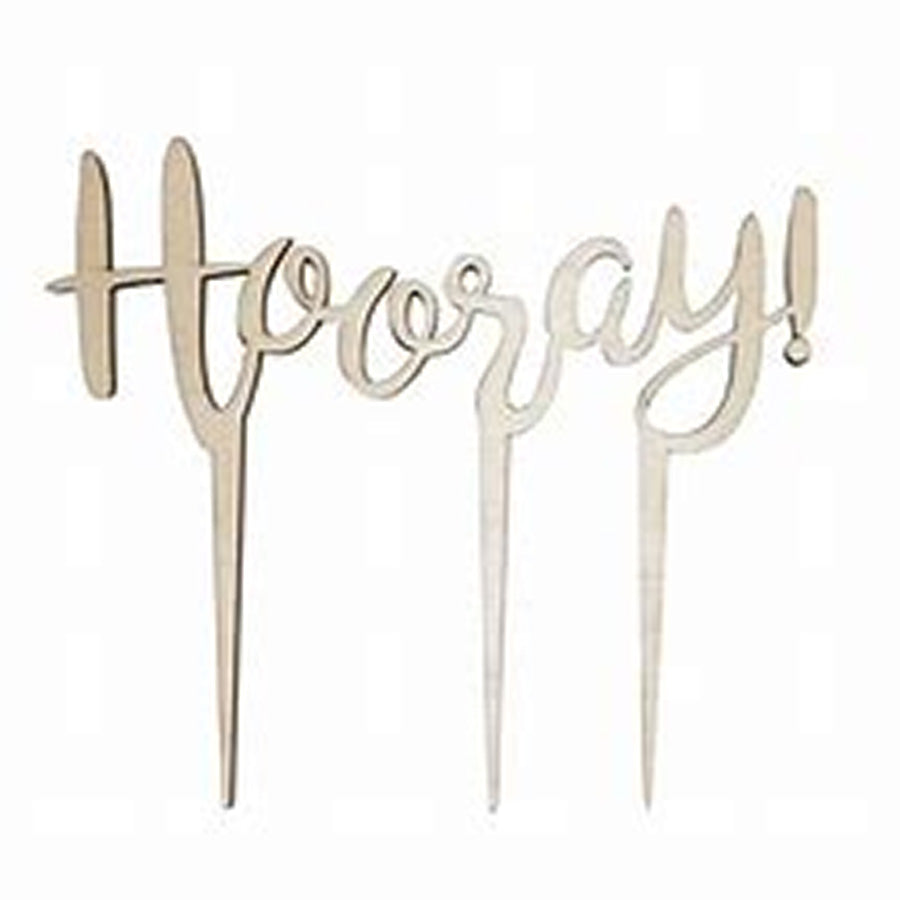 CAKE TOPPER 1PK HOORAY MULTI