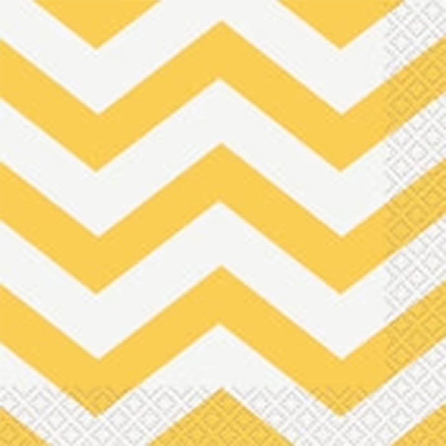 CHEVRON 16BEV NAPKINS-SUN YELO