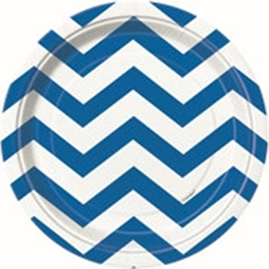 CHEVRON 8 x 7" PLATES - R/BLUE