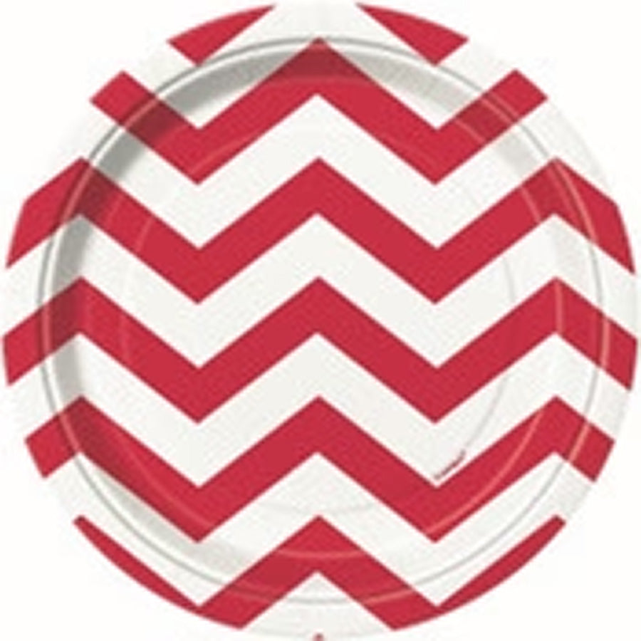 CHEVRON 8 x 7" PLATES - RED