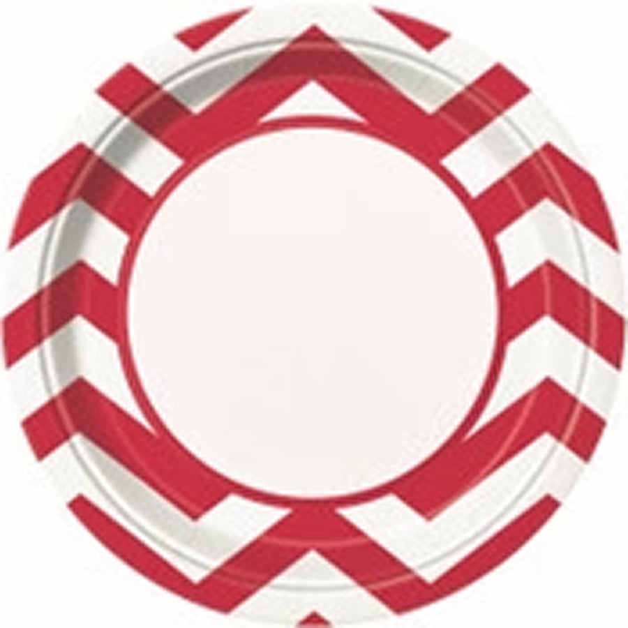 CHEVRON 8 x 9" PLATES - RED