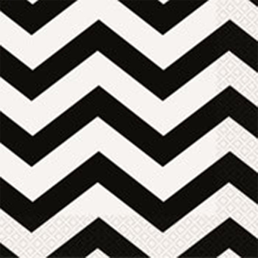 CHEVRON 16 BEV NAPKINS-M/BLACK