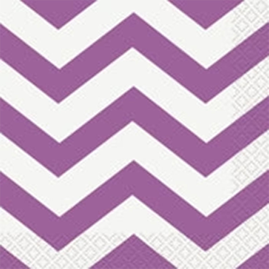 Chevron Pretty Purple 16 Beverage Napkins 2ply 25.4cm x 25.4cm (10" x 10")