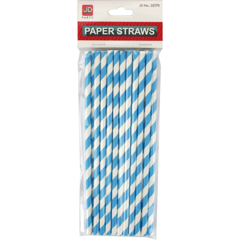 Paper Straws Blue Stripe