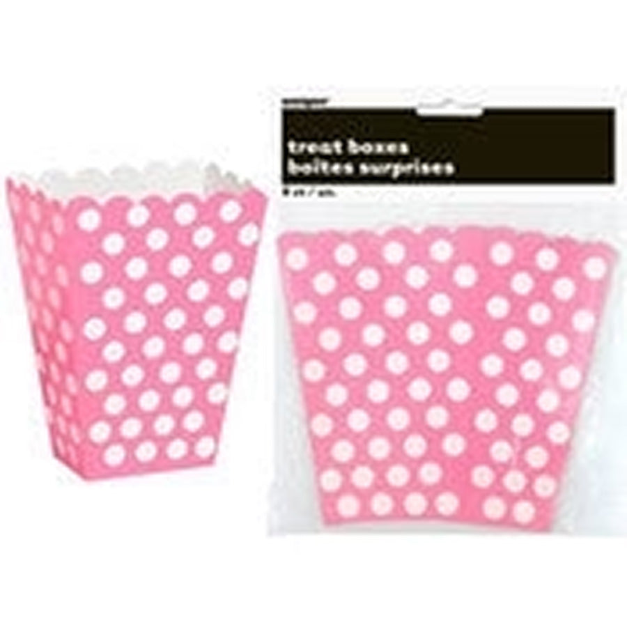 DOTS 8 TREAT BOXES - HOT PINK