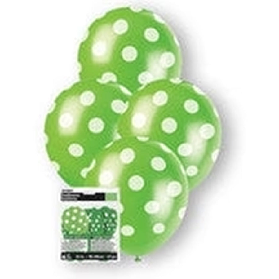 Dots Lime Green 6 x 30cm (12") Balloons