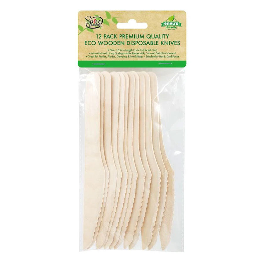 ECO WOODEN KNIVES PK 12