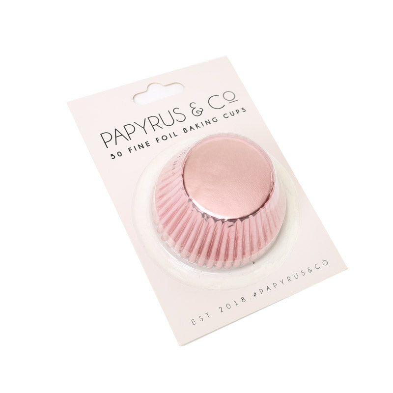 Medium PASTEL PINK Foil Baking Cups (50 pack) - 44mm Base