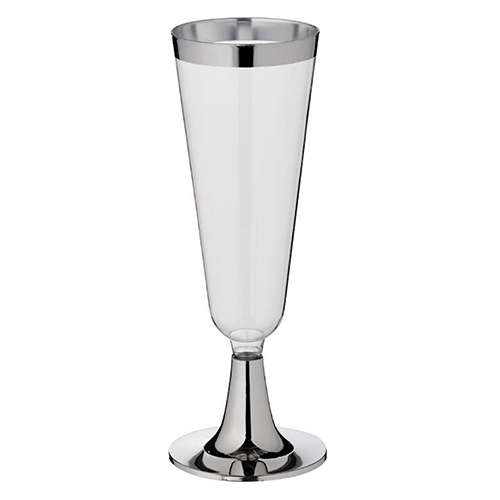 SILVER CHAMPAGNE GLASS PK12