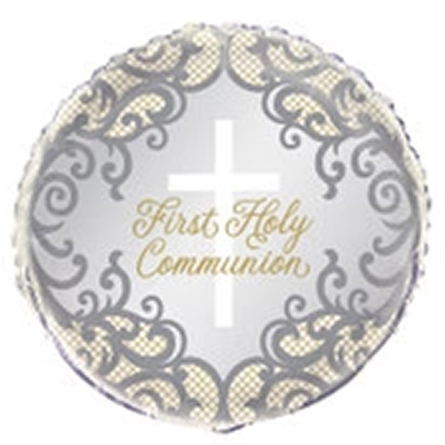 Fancy Gold Cross First Holy Communion 45cm (18") Foil Balloons - Packaged