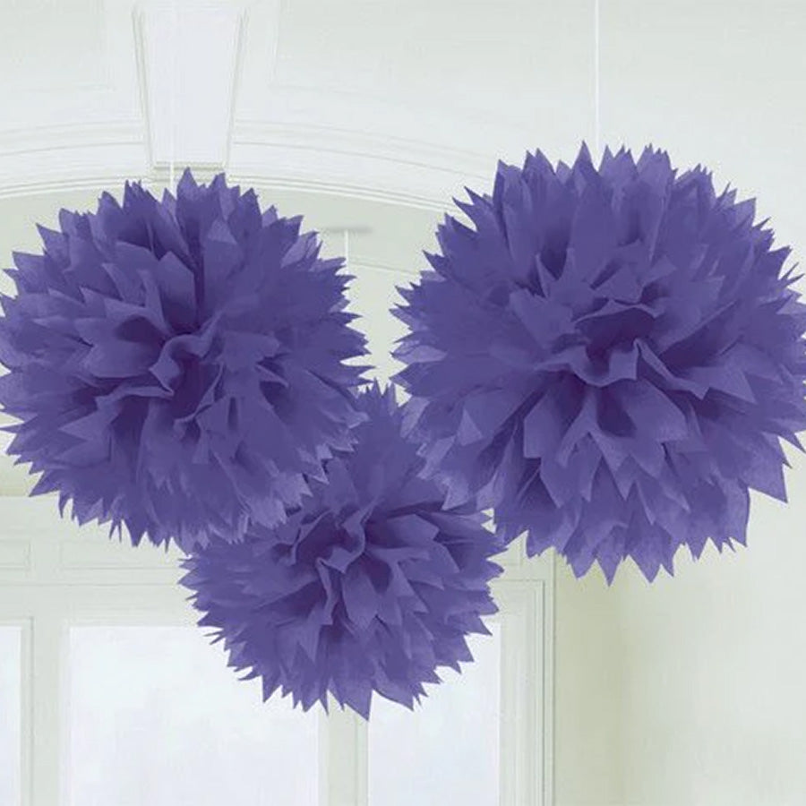 Fluffy Tissue Decorations - Purple PK3