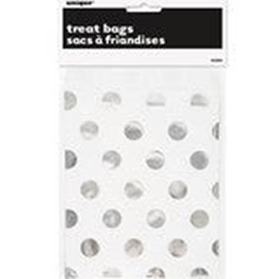 SILVER DOT 8 TREAT BAGS