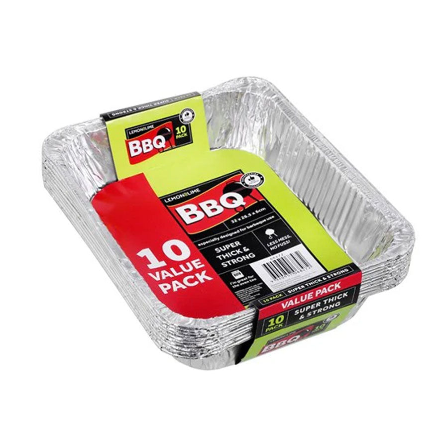 FOIL TRAY RECT 10PK PDQ 32X26.5X6CM