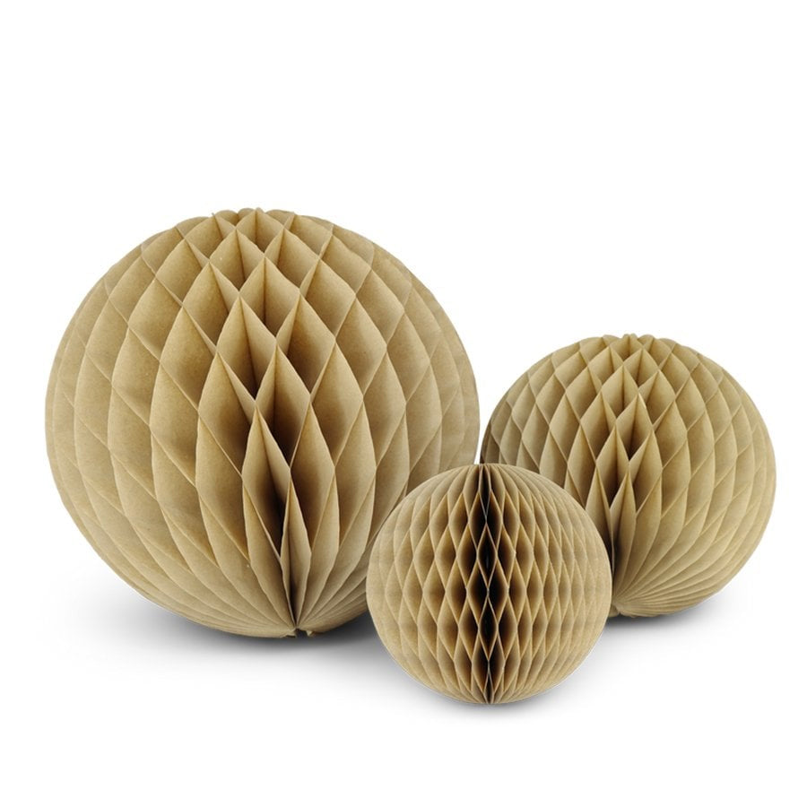 FS Honeycomb Ball Metallic Gold 15cm 2 pk