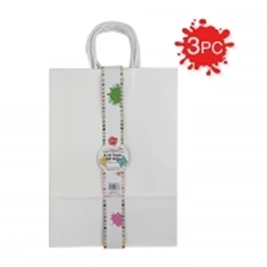 GIFT BAG KRAFT WHITE PK3 25X10X35CM