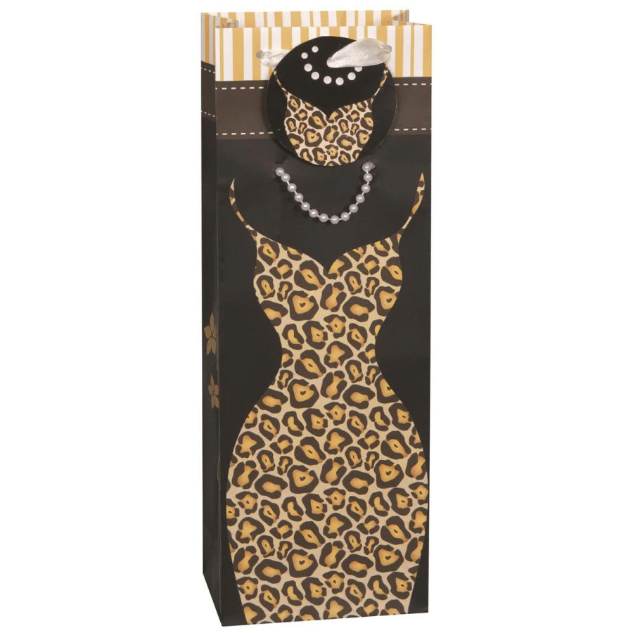 Gift Bag - Leopard Dress-Wine