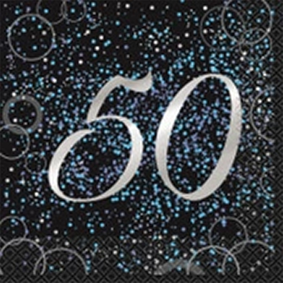 GLITZ BLUE 16 LUN NAPKINS - 50