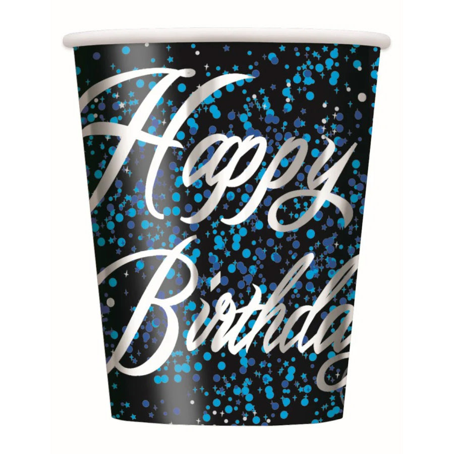 GLITZ BLUE 8 x 9oz CUPS - HB