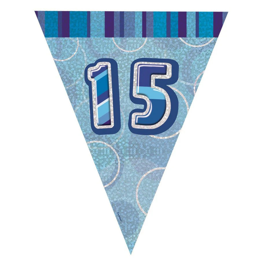 GLITZ BLUE FLAG BANNER - 15