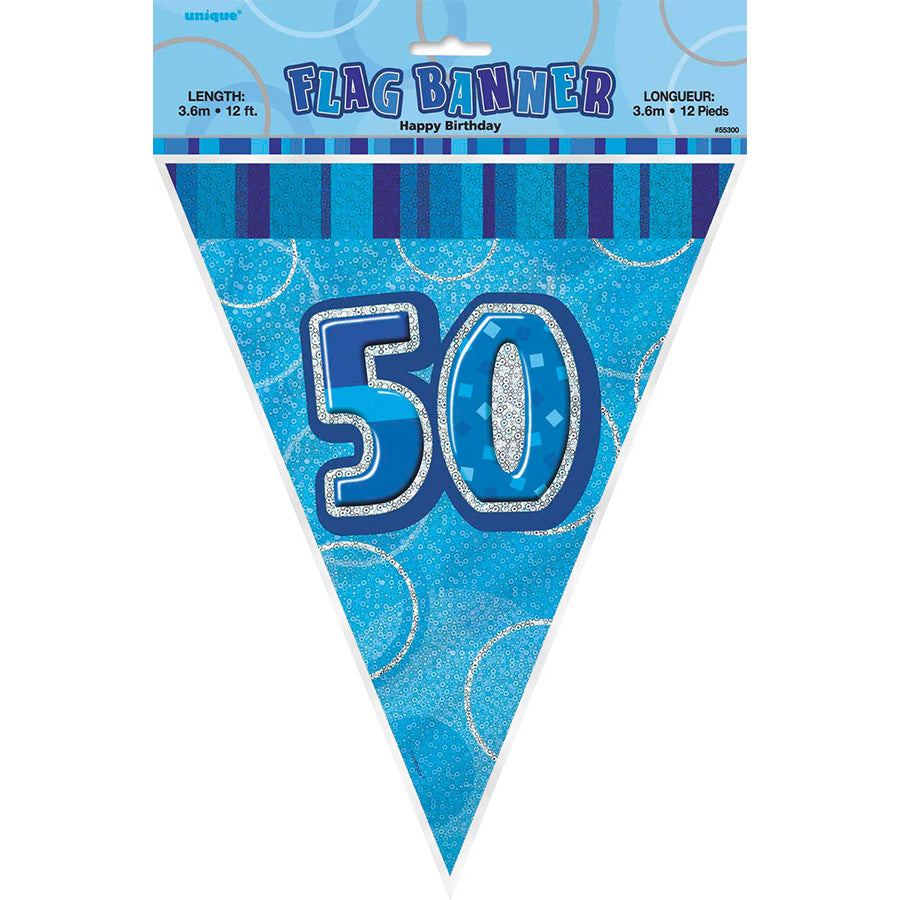 GLITZ BLUE FLAG BANNER - 50