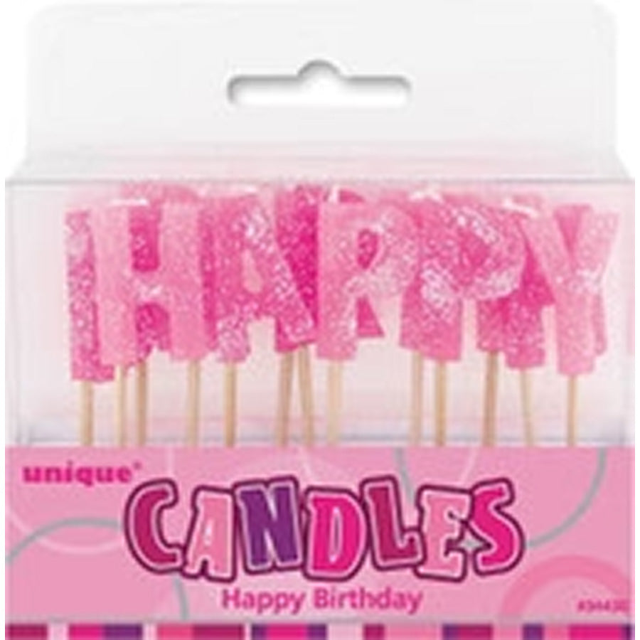 GLITZ GLITTER H/B CANDLE -PINK