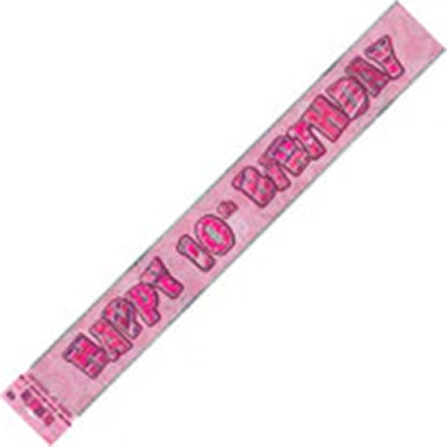 GLITZ PINK 10 FOIL BANNER 12ft