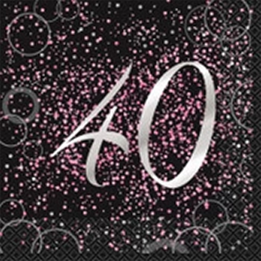 GLITZ PINK 16 LUN NAPKINS - 40