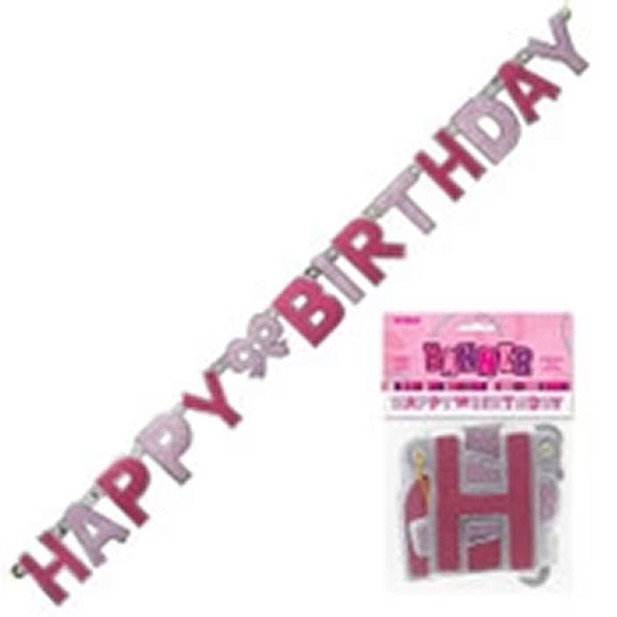 GLITZ PINK HB JOINTED BANNER