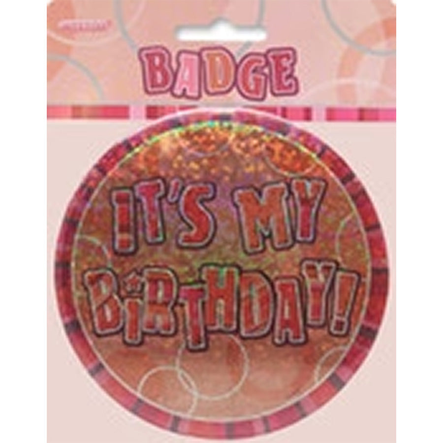 GLITZ R/GOLD B'DAY BADGE - HB