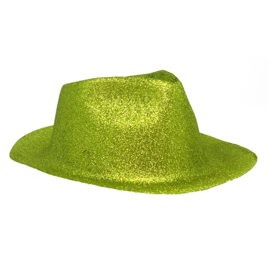 GREEN GLITTER TRILBY FEDORA COWBOY HAT